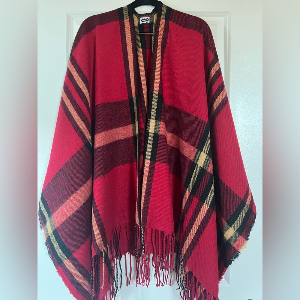 Mud Pie Plaid Ruana/Shawl